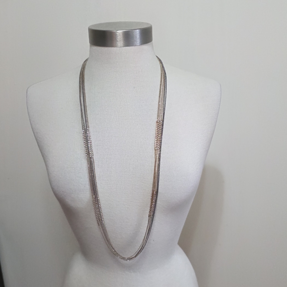 Long Multi Layered Multitone Necklace - image 1